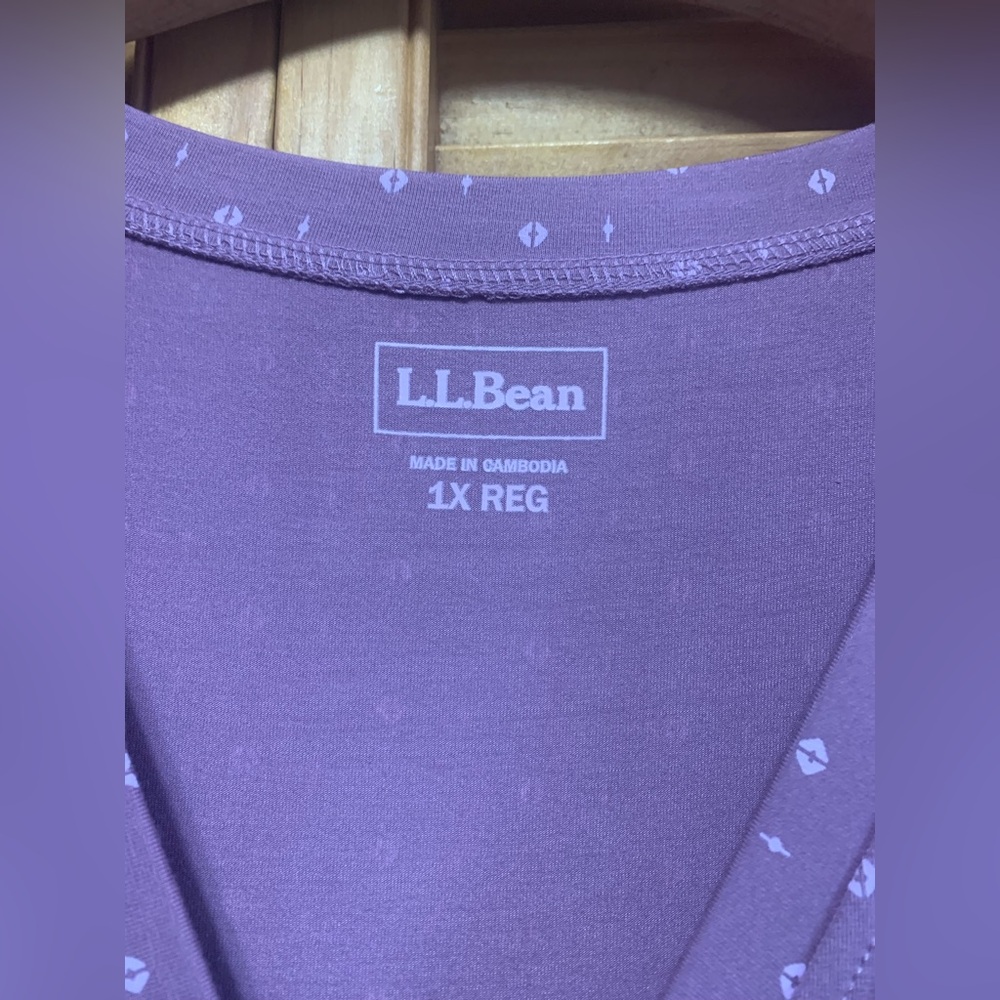 L.L.Bean rose V-Neck Sleep Top